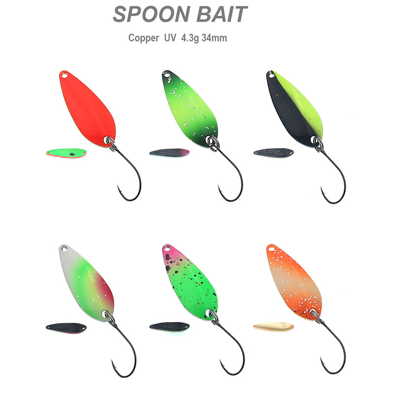 Fishing Spoon 4.3g 34mm UV Col - Fishing Lure Spoon ulasan dan harga