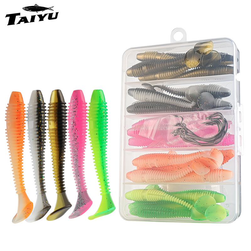 TAIYU 25/35pcs/Set Soft Fishin - Fishing Lure Soft Plastic ulasan dan harga